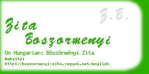 zita boszormenyi business card
