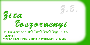 zita boszormenyi business card